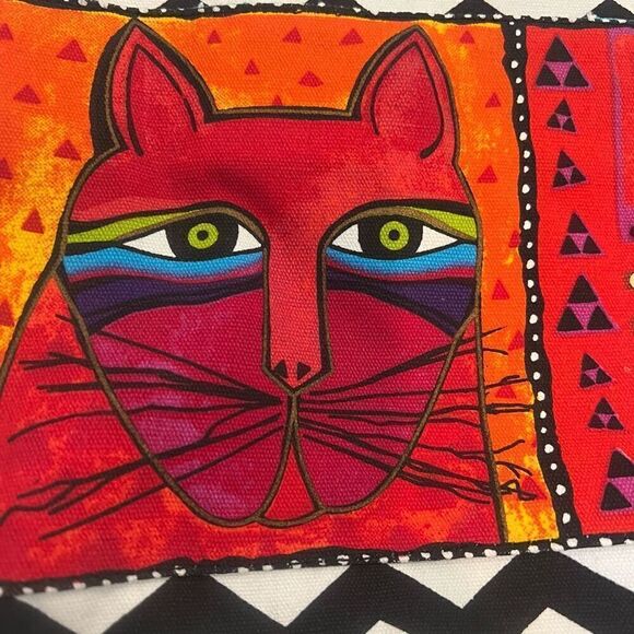 Laurel Burch Sun ‘n Sand Feline Cat Canvas Shoulder Crossbody Purse NWT - Picture 4 of 11